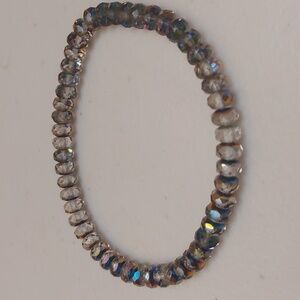 Faceted Rainbow AB BeadsStretch Bracelet Plus Size